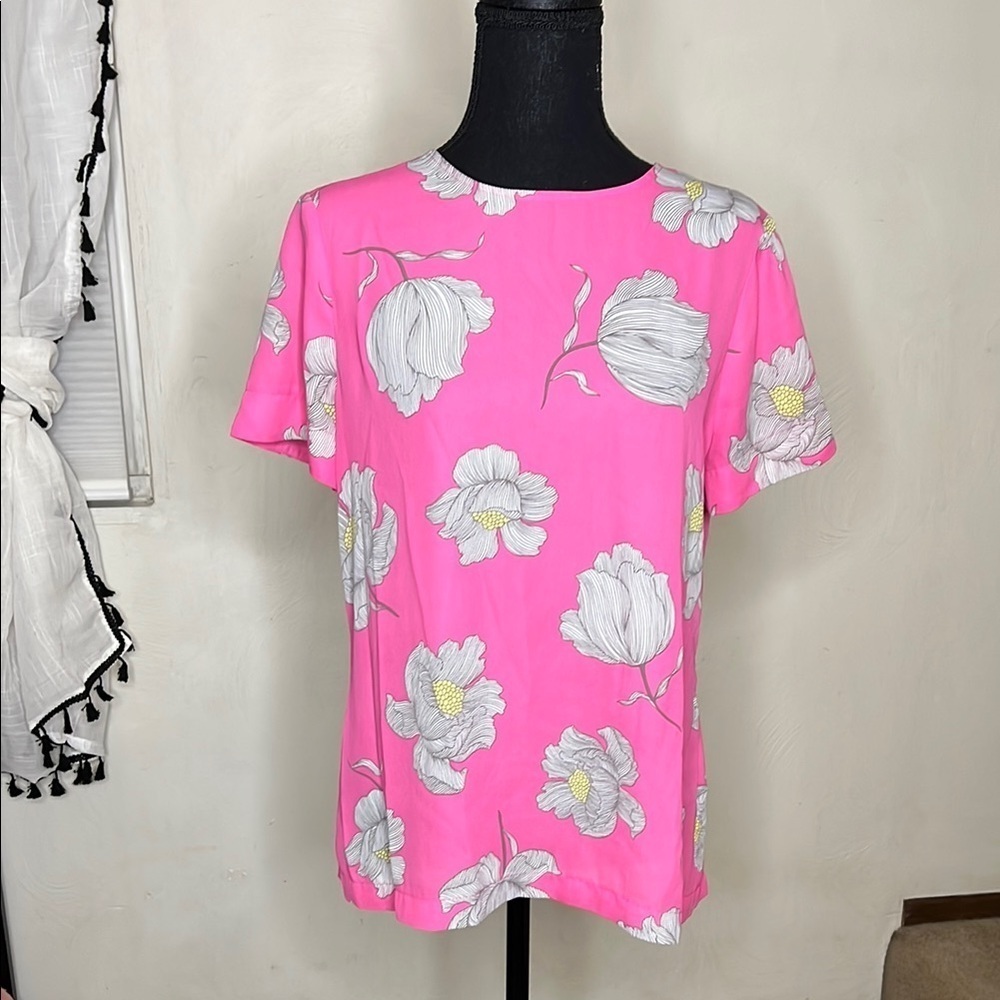 Worthington Floral Pink Blouse Size S